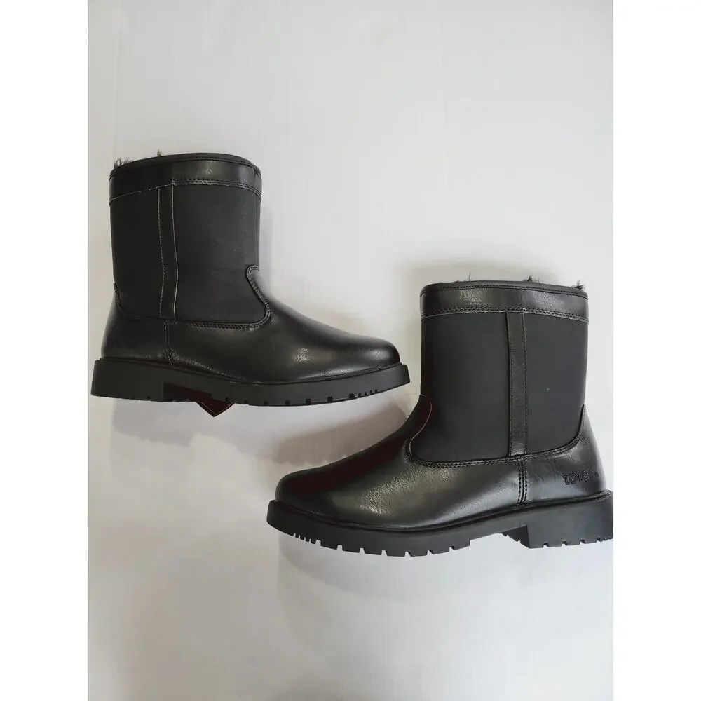 Sz 10 TOTES Stadium Waterproof Side Zip Winter Boots Men’s Black Snow Rain New